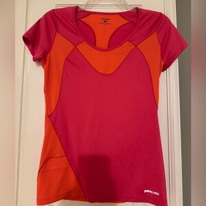 Patagonia Short Sleeve Top in Pink and Orange